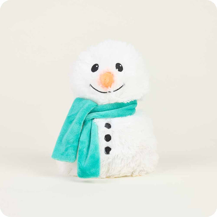 Microwavable Green Scarf Snowman Stuffed Animal Warmies Junior